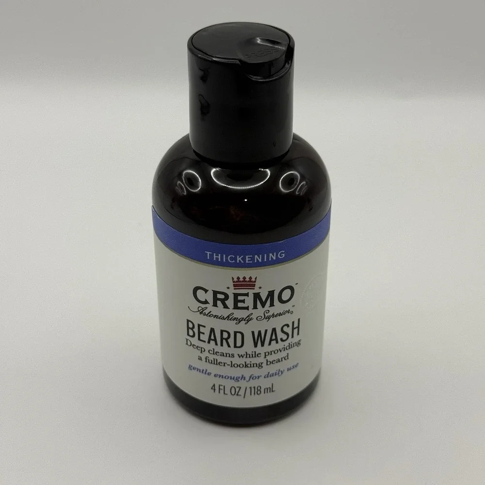 Cremo Thickening Beard Wash Cleanser Fuller Looking Beard Gentle Daily Use 4 oz